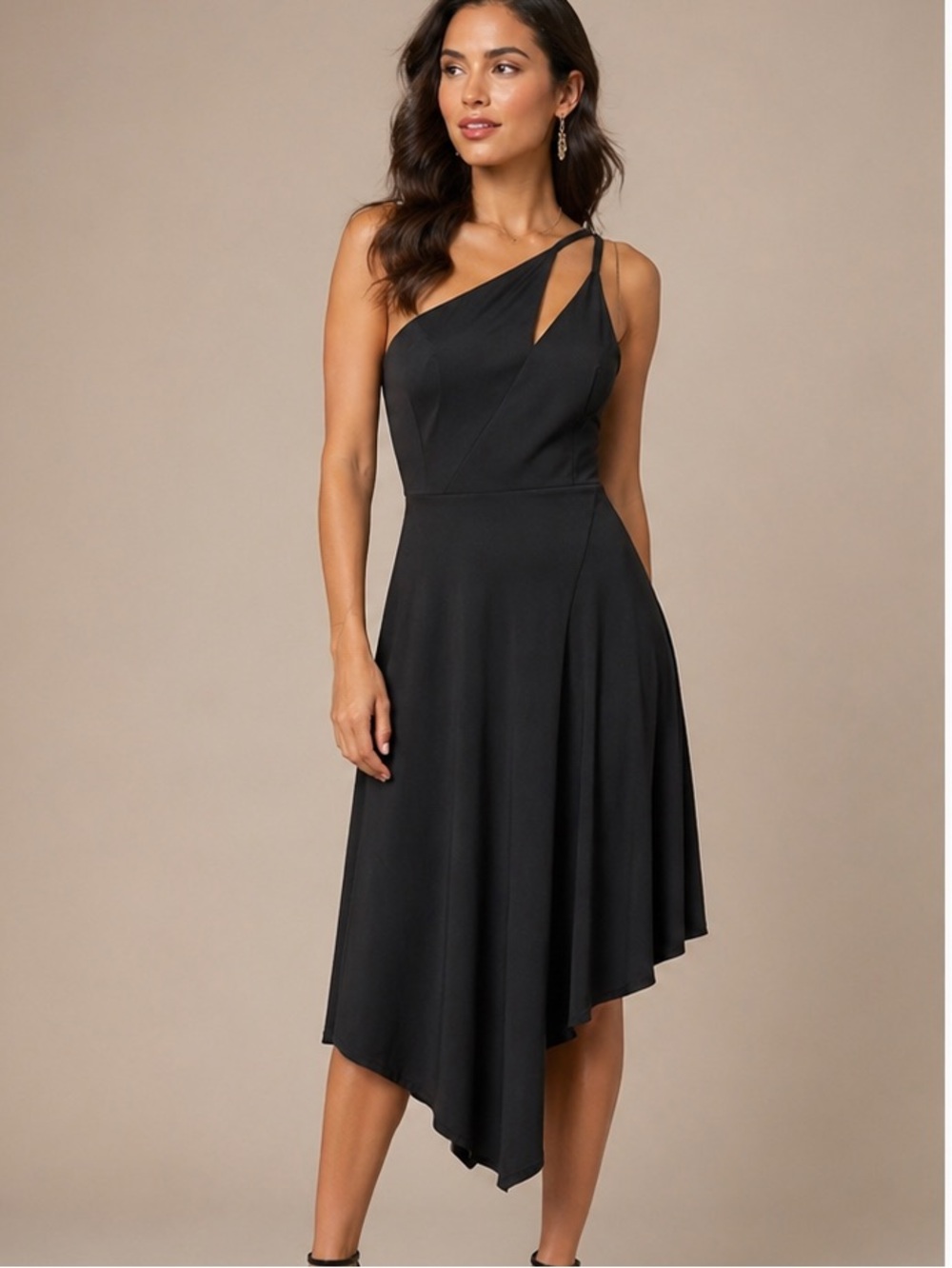 Marciano One Shoulder Black Dress